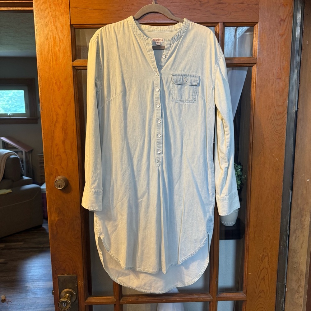 Merona Light Blue Mini Shirt Dress